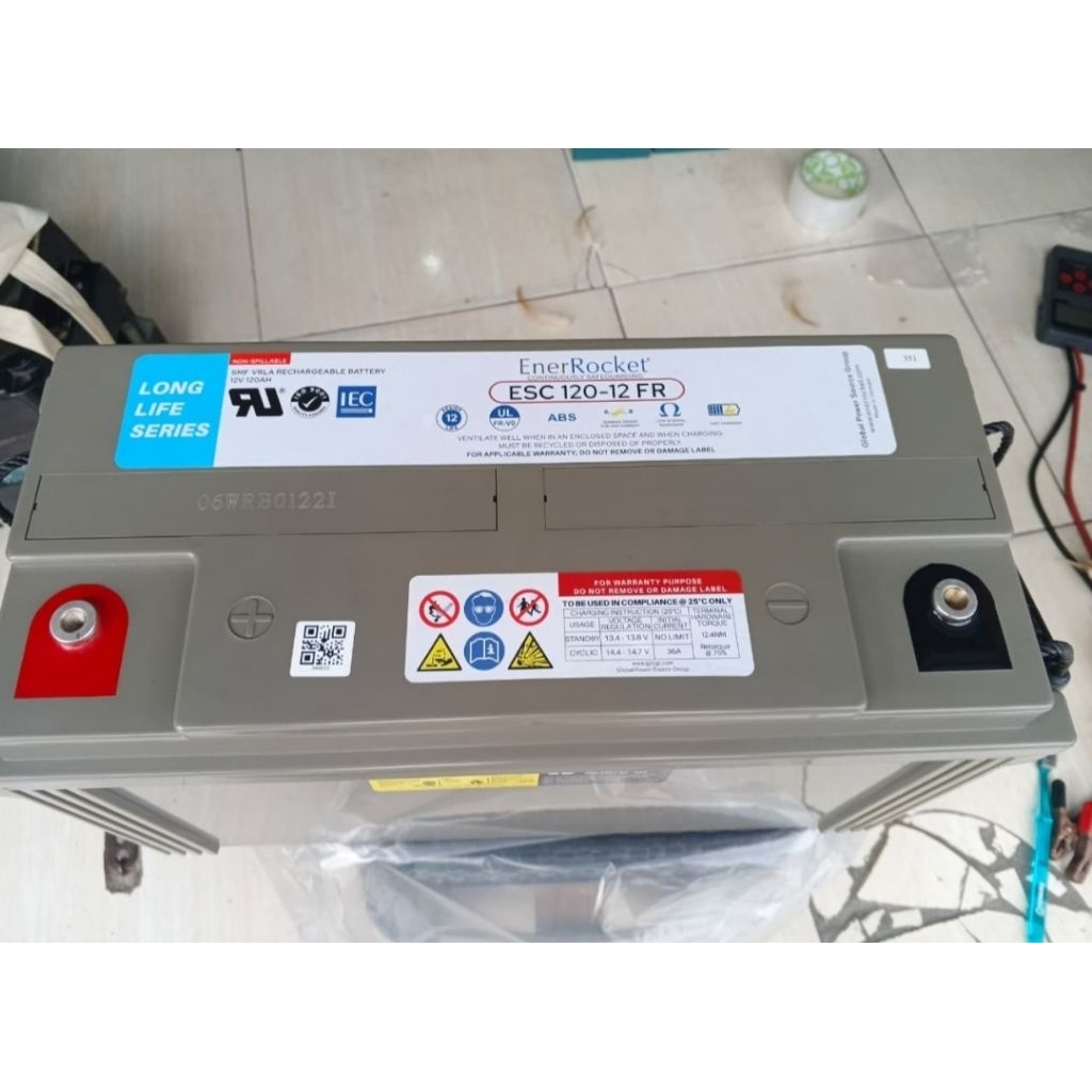 baterai VRLA merek Ener Rocket 12v 120ah