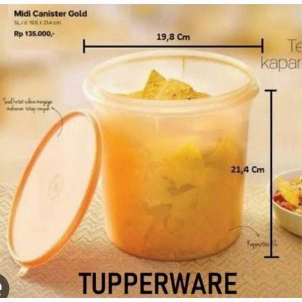 toples kerupuk Midi Canister 5L Tupperware Crispy Canister 5L