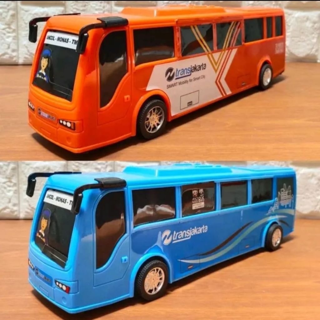 Mainan Anak Bus Transjakarta RKC / Mainan Kendaraan Miniatur Bus / Bus Transjakarta