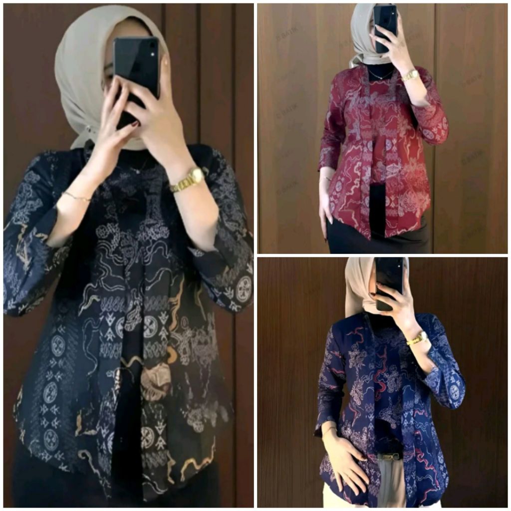 Batik wanita | Baju batik wanita | Atasan Blouse batik wanita | Batik kerja size M L XL XXL