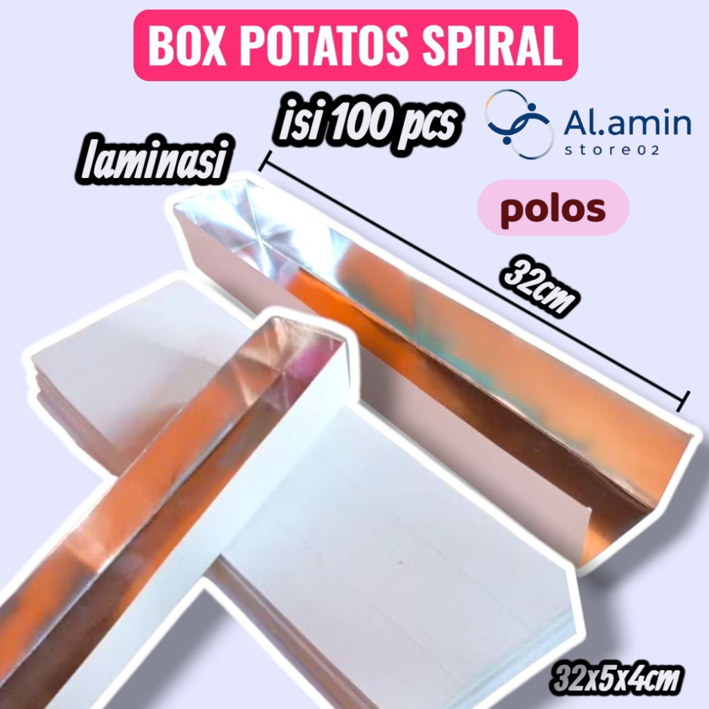 100 pcs kemasan kentang spiral/dus kentang ulir/box kentang spiral laminasi terlaris