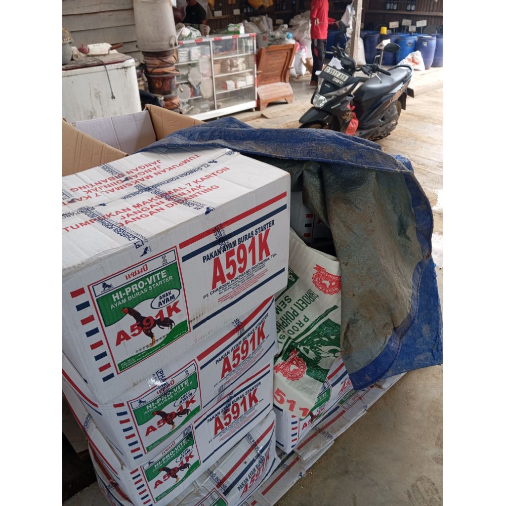 POR A591 K pakan ayam buras starter & pakan ayam buras grower kemasan 1 dos/20kg