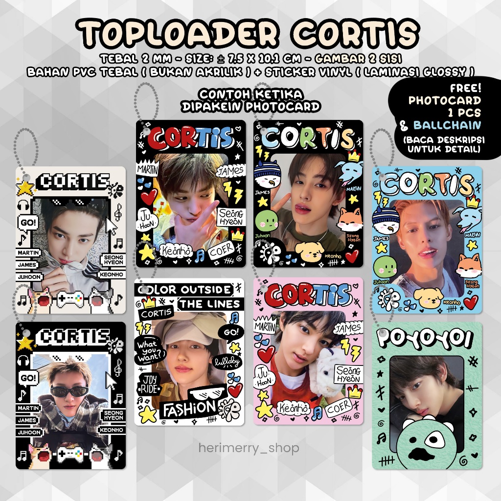 TopLoader Deco CORTIS Photocard Holder Kpop PC CAHOL Handmade 2 Sisi Toplo Coer Poca