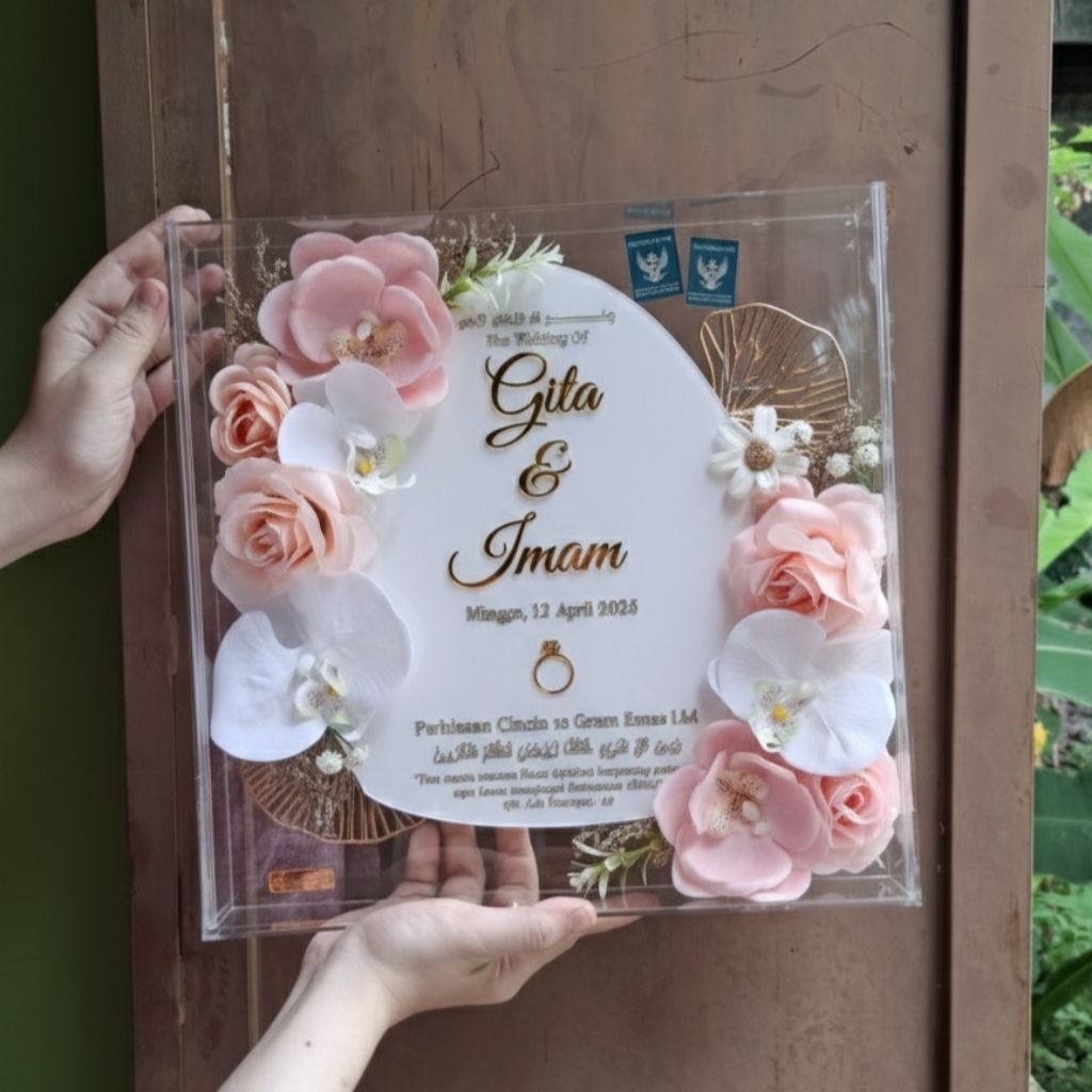 Mahar Pernikahan Akrilik Custom / Mahar Akrilik Custom / Bingkai Mahar / Bingkai Mahar 3D / Hantaran