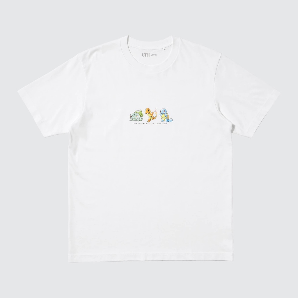 Tshirt Uniqlo x Pokemon (Choose) | UT Pokemon Kaos Lengan Pendek - Putih