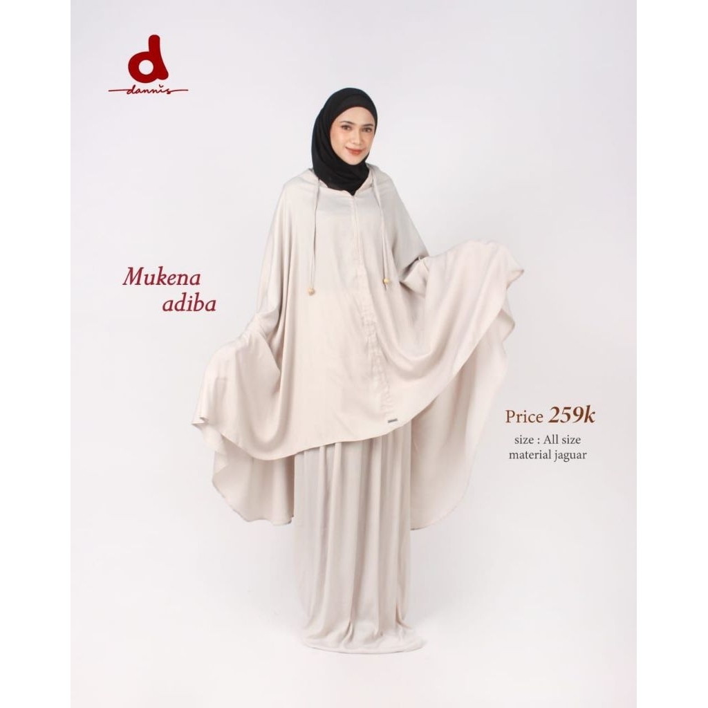 MUKENA DEWASA ADIBA BY RUMAH DANNIS WARNA CREAM / SALE DANNIS / MUKENA