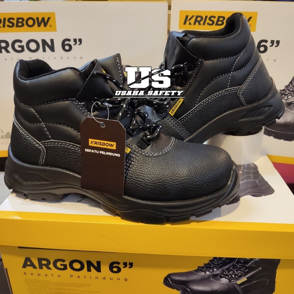 Safety Shoes Pria KRISBOW ARGON 6" Anti-Slip New 100% Original Berkualitas