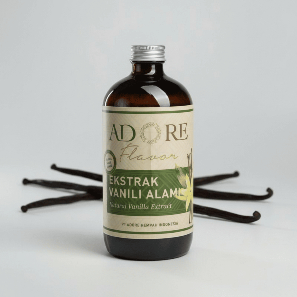 Adore Vanilla Extract  - 500 ml - Ekstrak Vanili Alami - Halal & BPOM