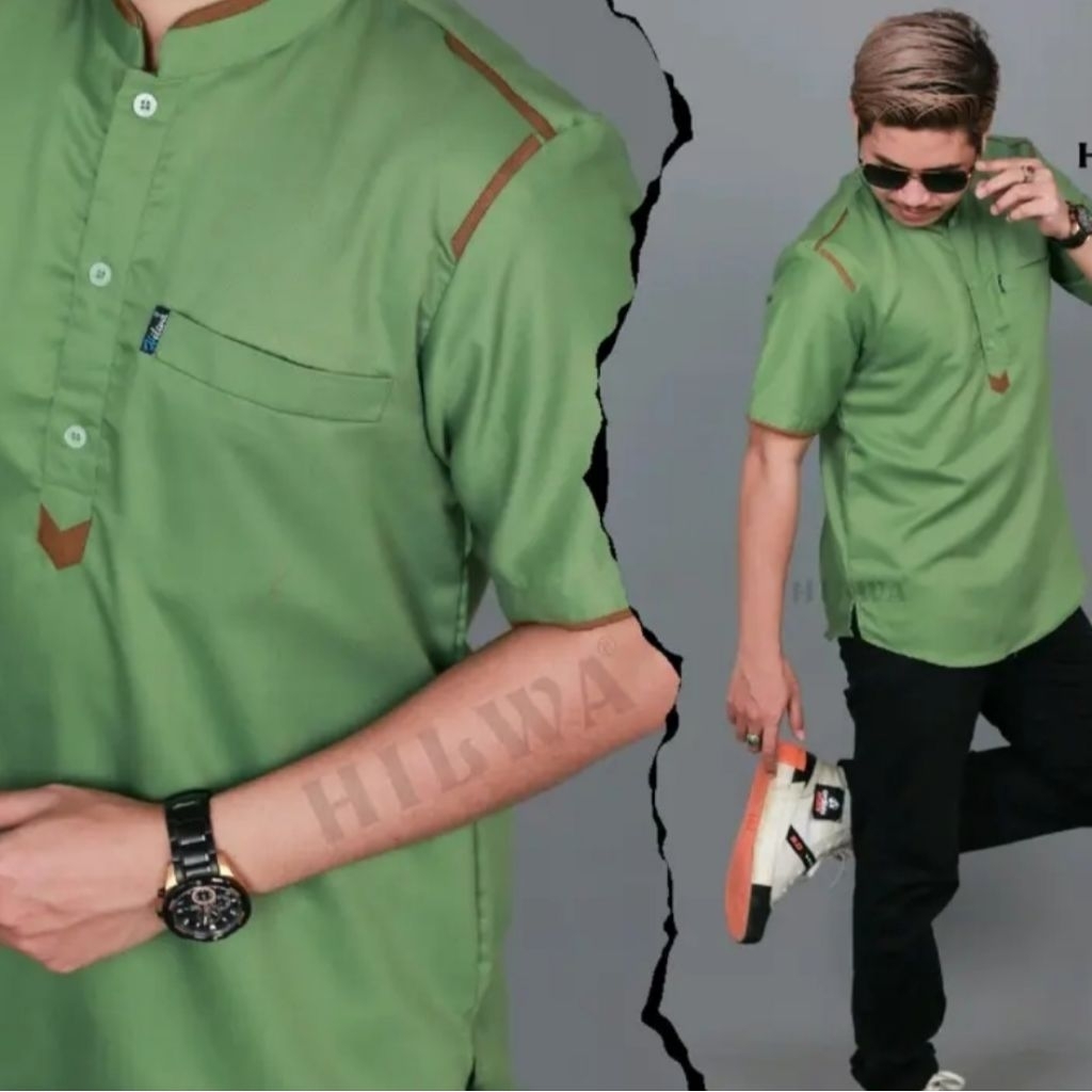 baju koko lengan pendek pria keren