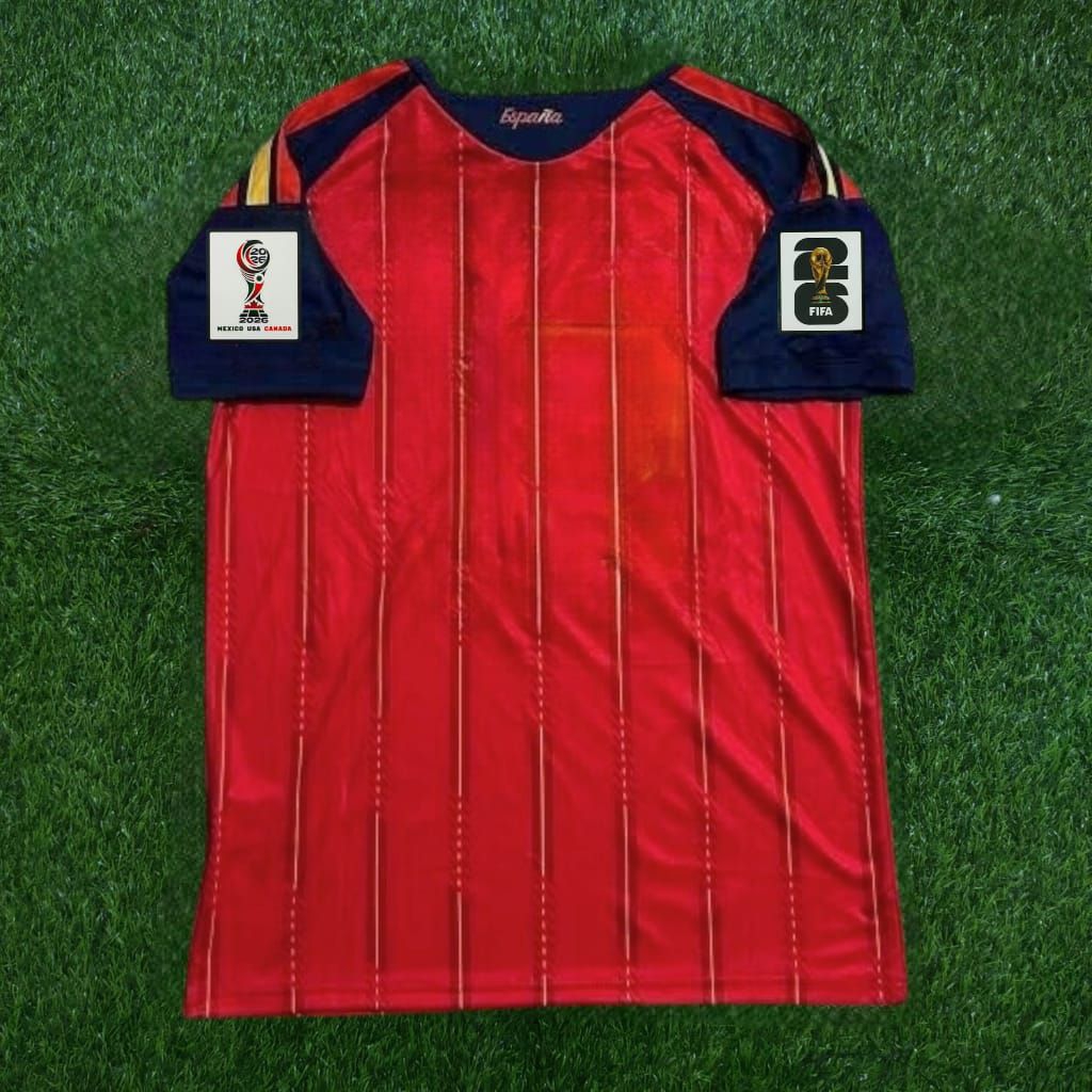 Jersey Bola Spanyol Home Full Patch Piala Dunia 2026 Top Quality