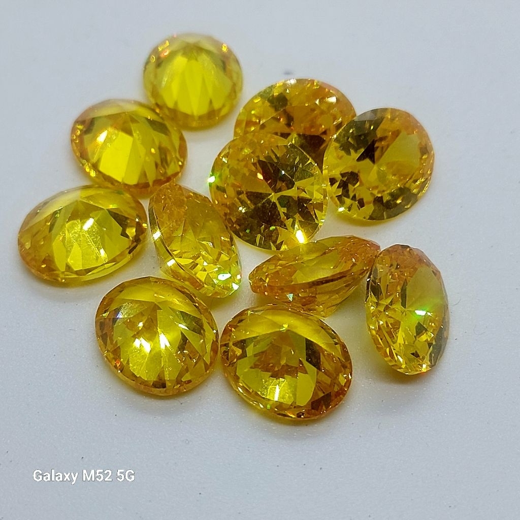 Lostune permata yellow citrine AD cutting dim 12x10 mm