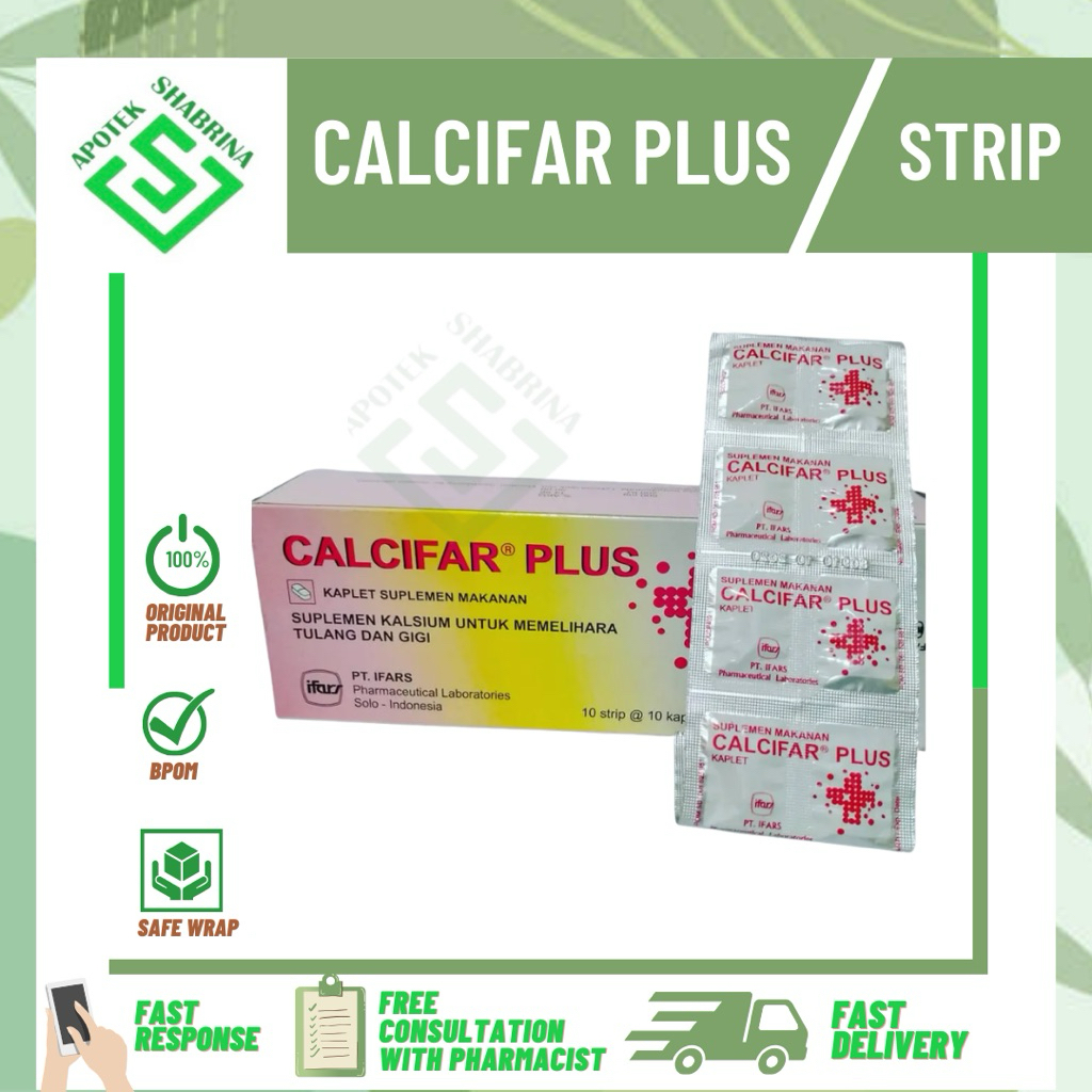 Calcifar Plus 10 Kaplet / KALSIUM LAKTAT/ VITAMIN TULANG / CALSIUM CALCIUM LAKTAT LACTAT