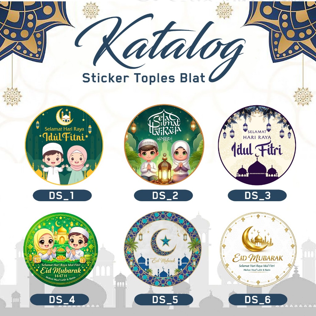 STICKER BULAT LEBARAN / STIKER LABEL IDUL FITRI / STIKER TOPLES EID / STIKER KOTAK KUE / STIKER TOPL