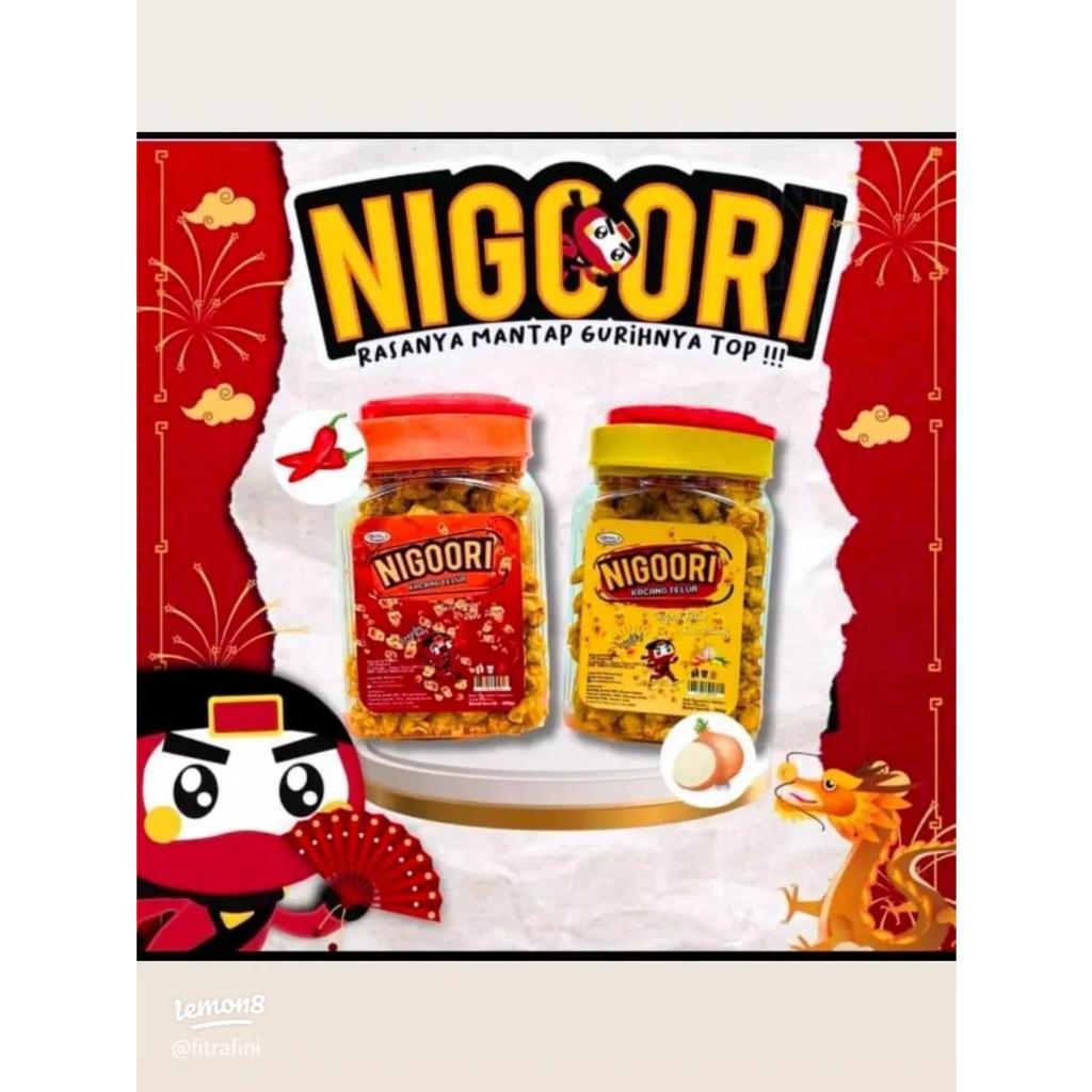 1 DUS KACANG TELUR NIGOORI 300GR TOPLES RASA PEDAS / BAWANG