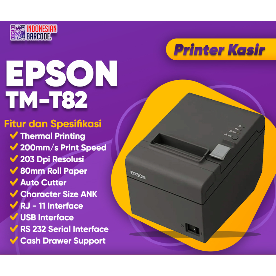 Printer Epson TMT82 USB Kertas Thermal 80MM