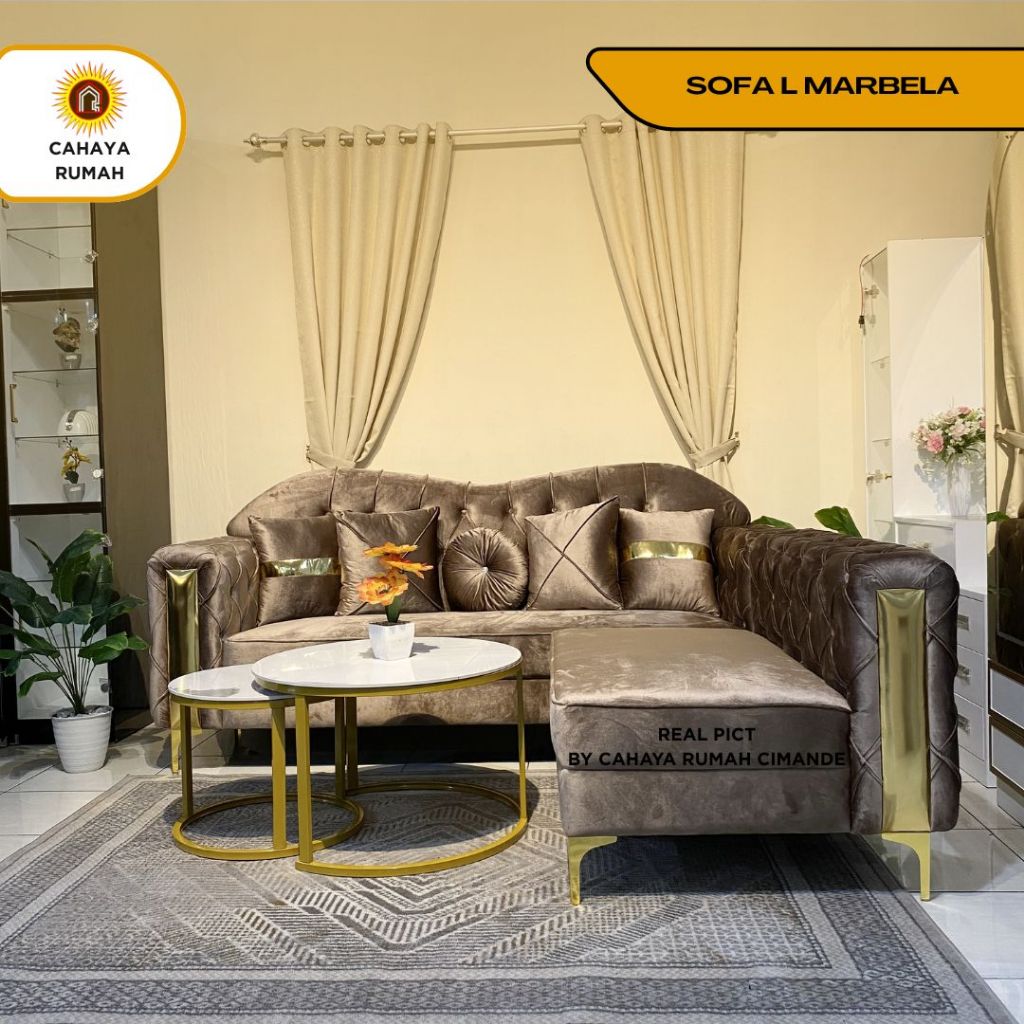 Cahaya Rumah Bojong Gede - Sofa L Marbela / Sofa Ruang Tamu / Formasi Minimalis / Produk kustom / So