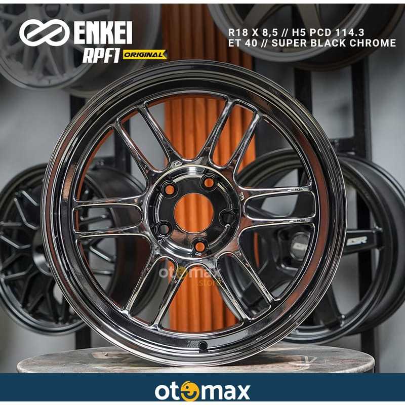 Velg Mobil Enkei RPF1 Original Japan Ring 18 Super Black Chrome