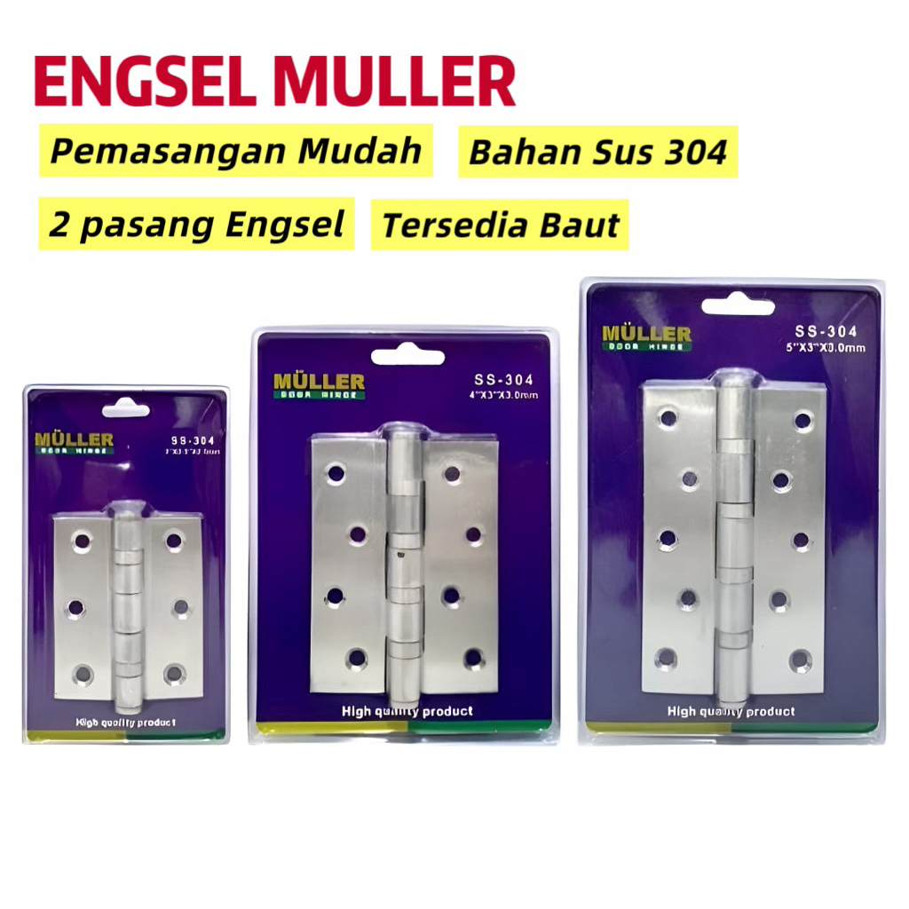 Engsel pintu 1 set / engsel muller / engsel jendela / engsel pintu