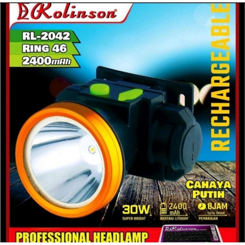 RoLinson RL-2042 Ring 46: Headlamp profesional dengan desain ring 46 2400mAh