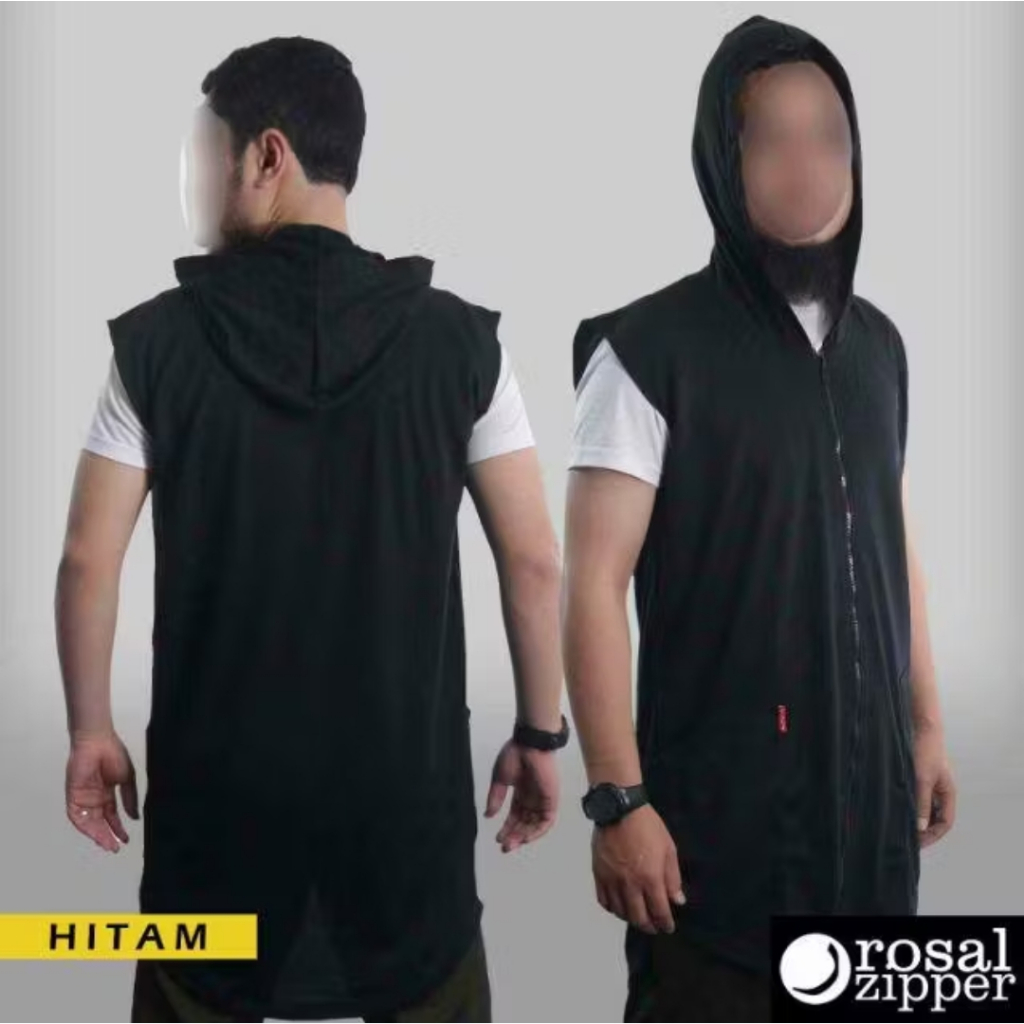 ROSAL Rompi Sholat Zipper Hoodie Full Zipper Pria Dewasa Premium