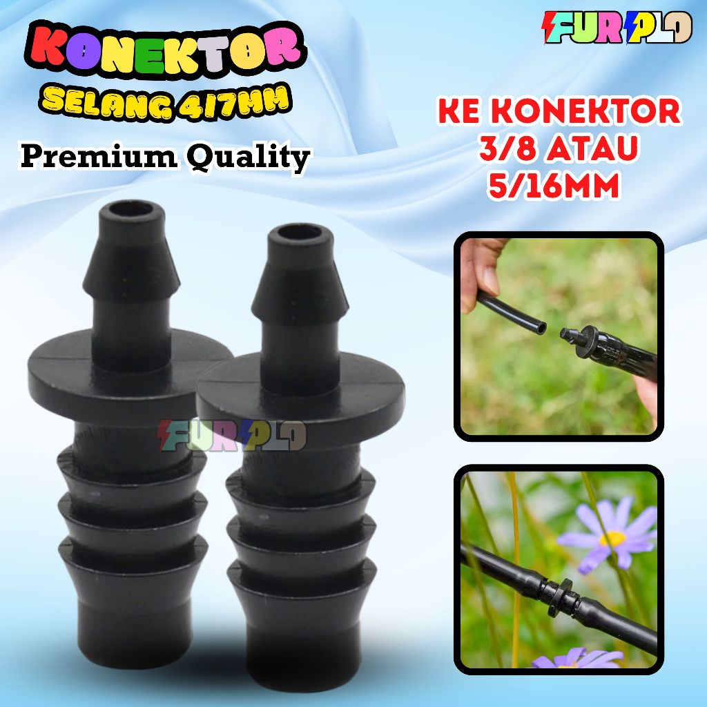 KONEKTOR 3/8 5/16 KE SELANG 4/7MM POMPA 12V KE SELANG 7MM 6MM FURPLO