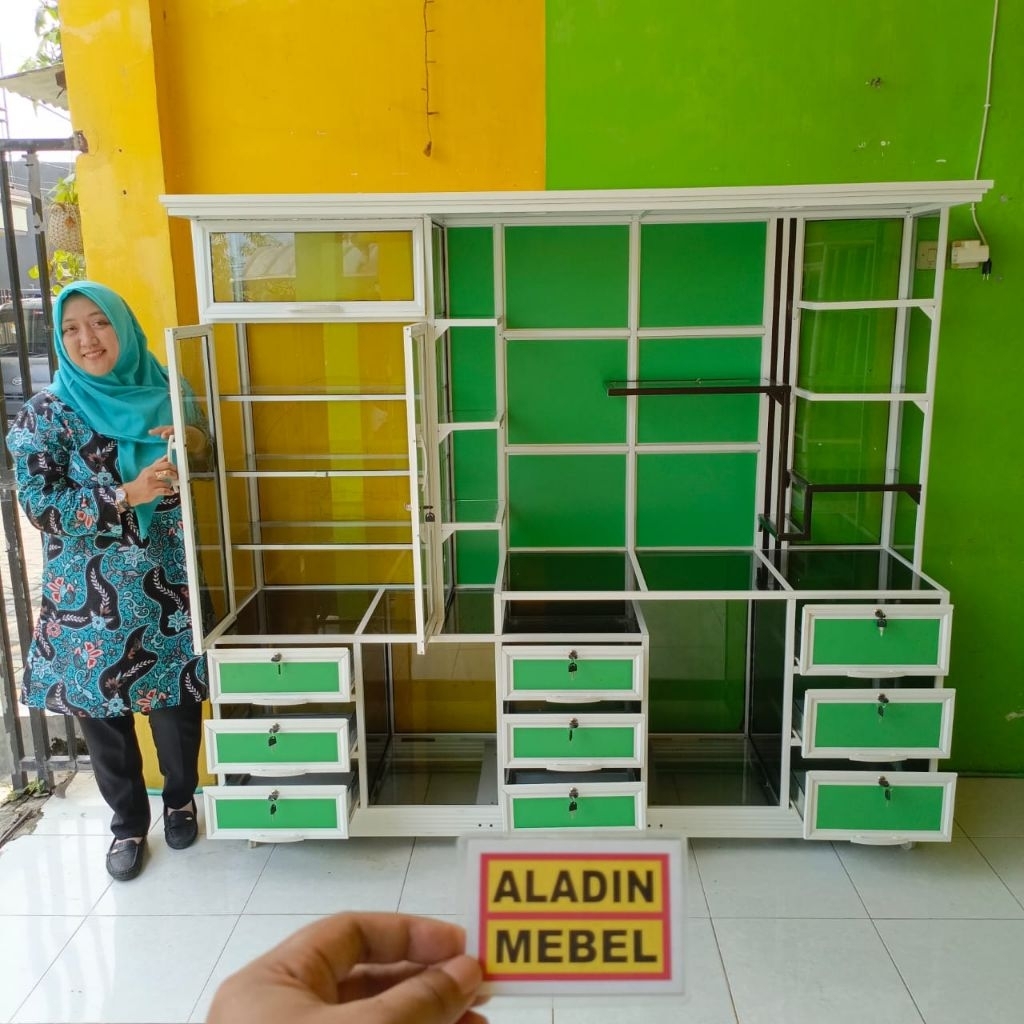 Bufet TV Alumunium ACP Hijau Murah (u.Ass)