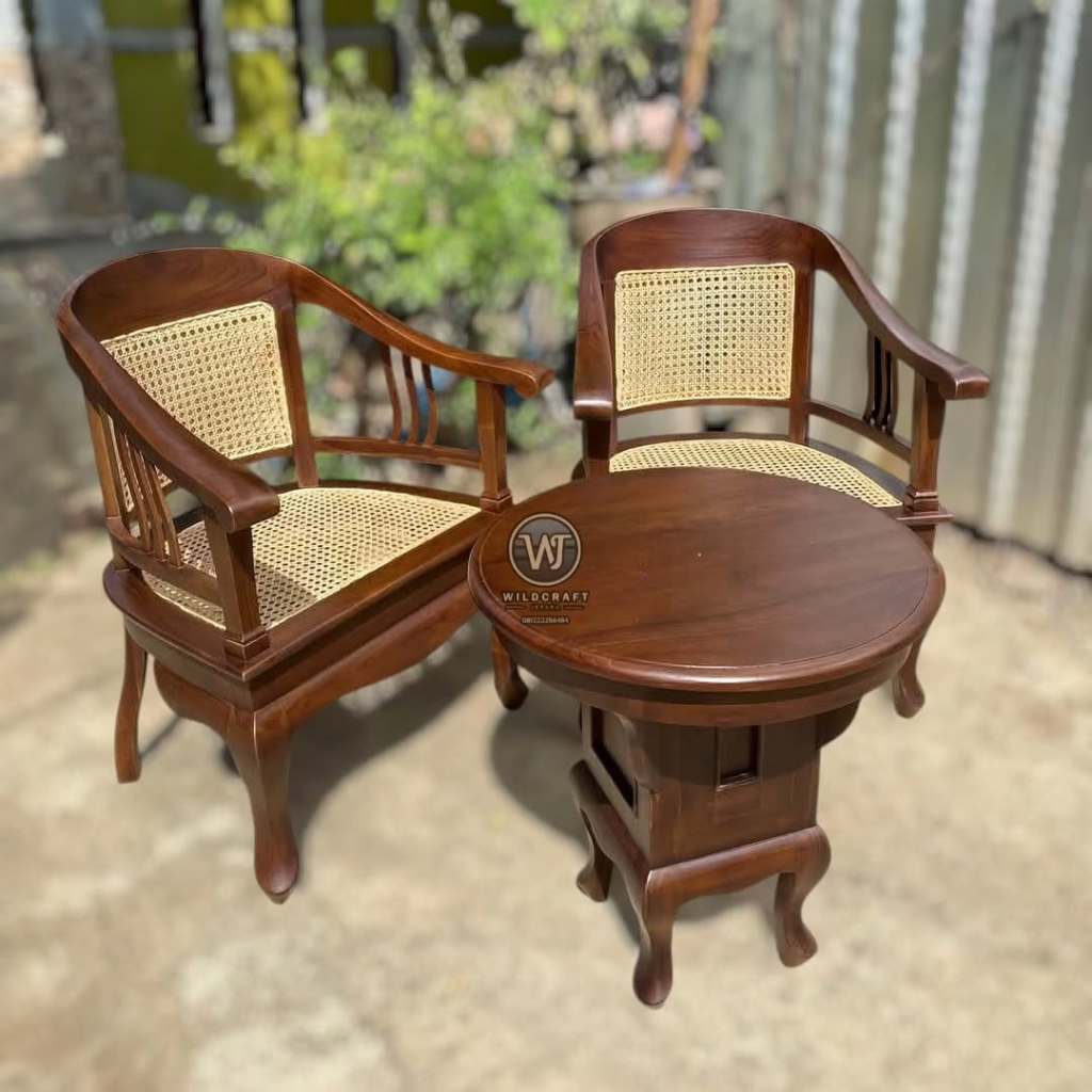 SET KURSI TAMU BETAWI LENONG ROTAN 2 KURSI 1 MEJA - SET KURSI TERAS BETAWI - KURSI TAMU BETAWI KAYU 