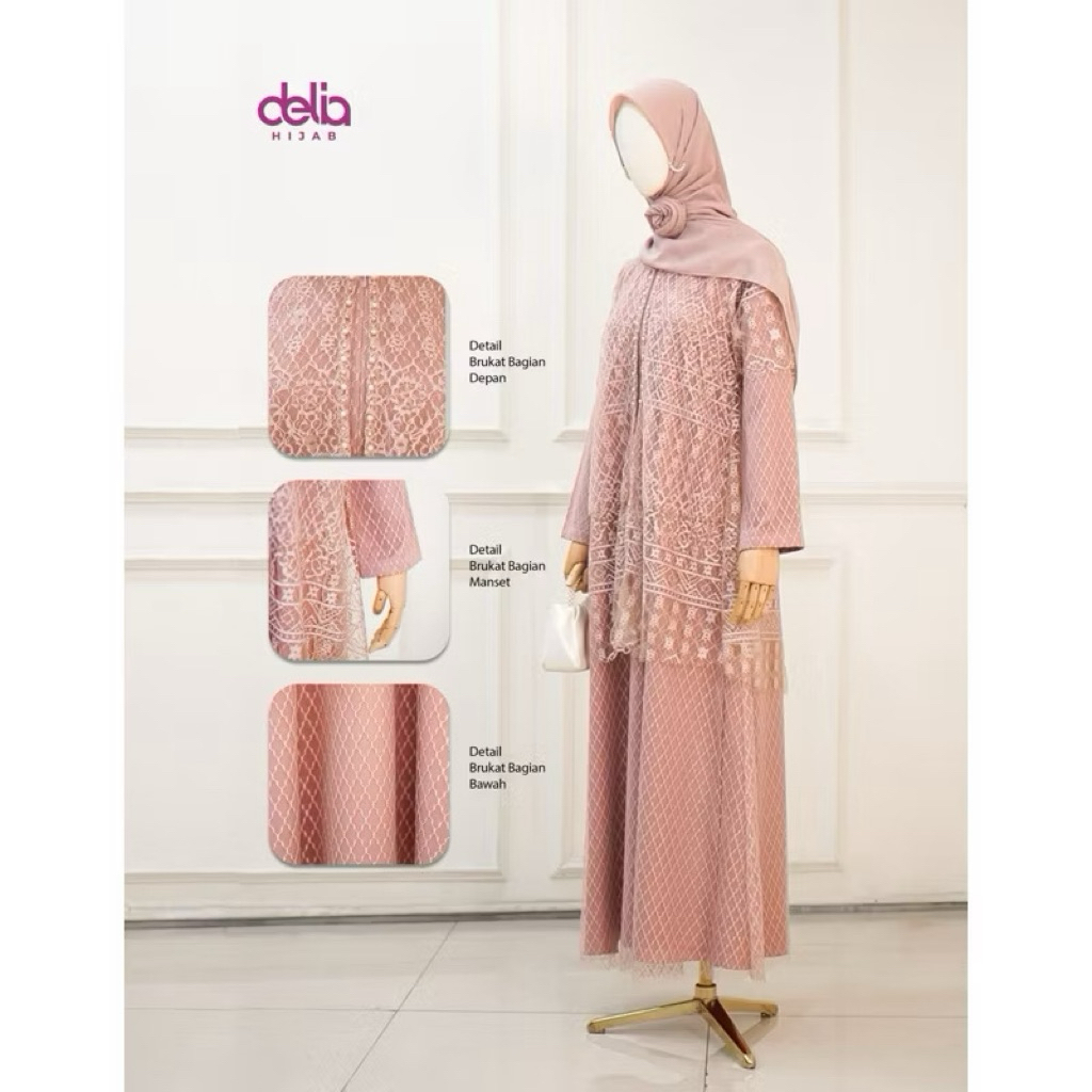 Delia Hijab - Harumi Dress | Dress Wanita Brukat Kondangan Cantik