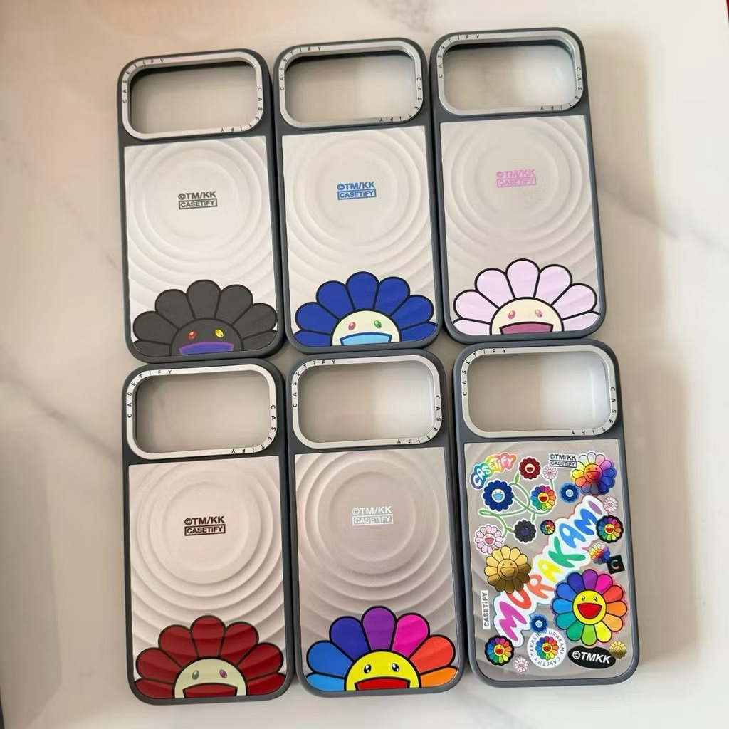 Casetify Murakami Silver Ripple Case Magnet Magsafe Magnetic Viral Murakami Gd GDragon Sunflower Ful