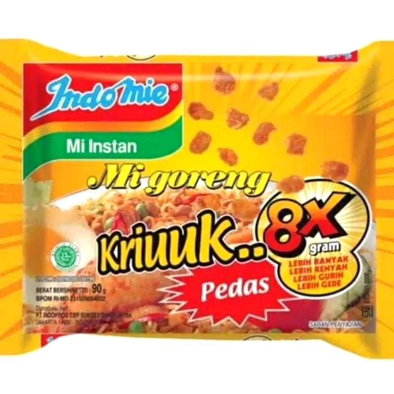 Indomie Mi Goreng Kriuk 8x Pedas Mie Instan Noodle