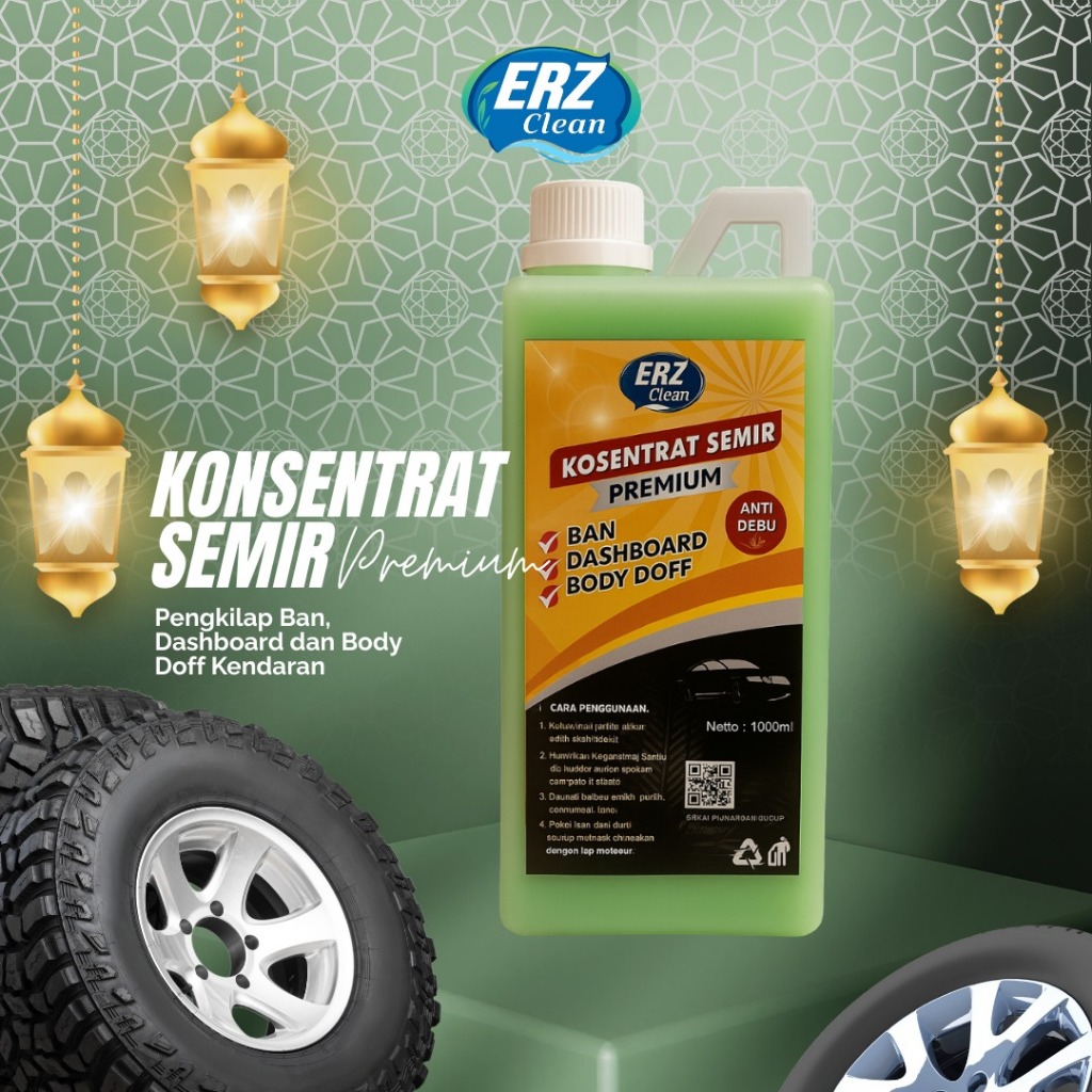 ERZ SEMIR BAN / PENGKILAP Body Kasar 1 Liter - Semir Ban motor - Semir Dashboard - Premium Semir Ban