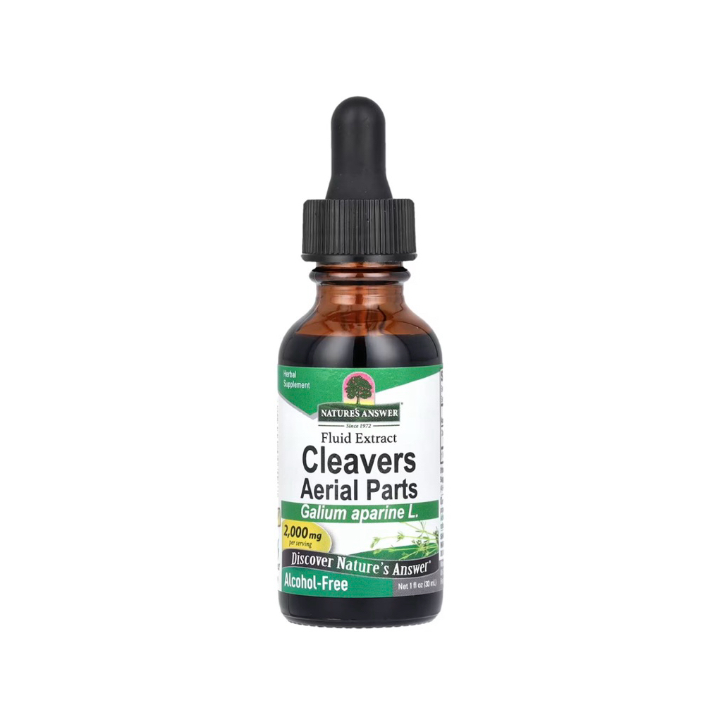 Natures Answer Cleavers Aerial Parts Fluid Extract Alcohol Free 2000 mg 30 ml