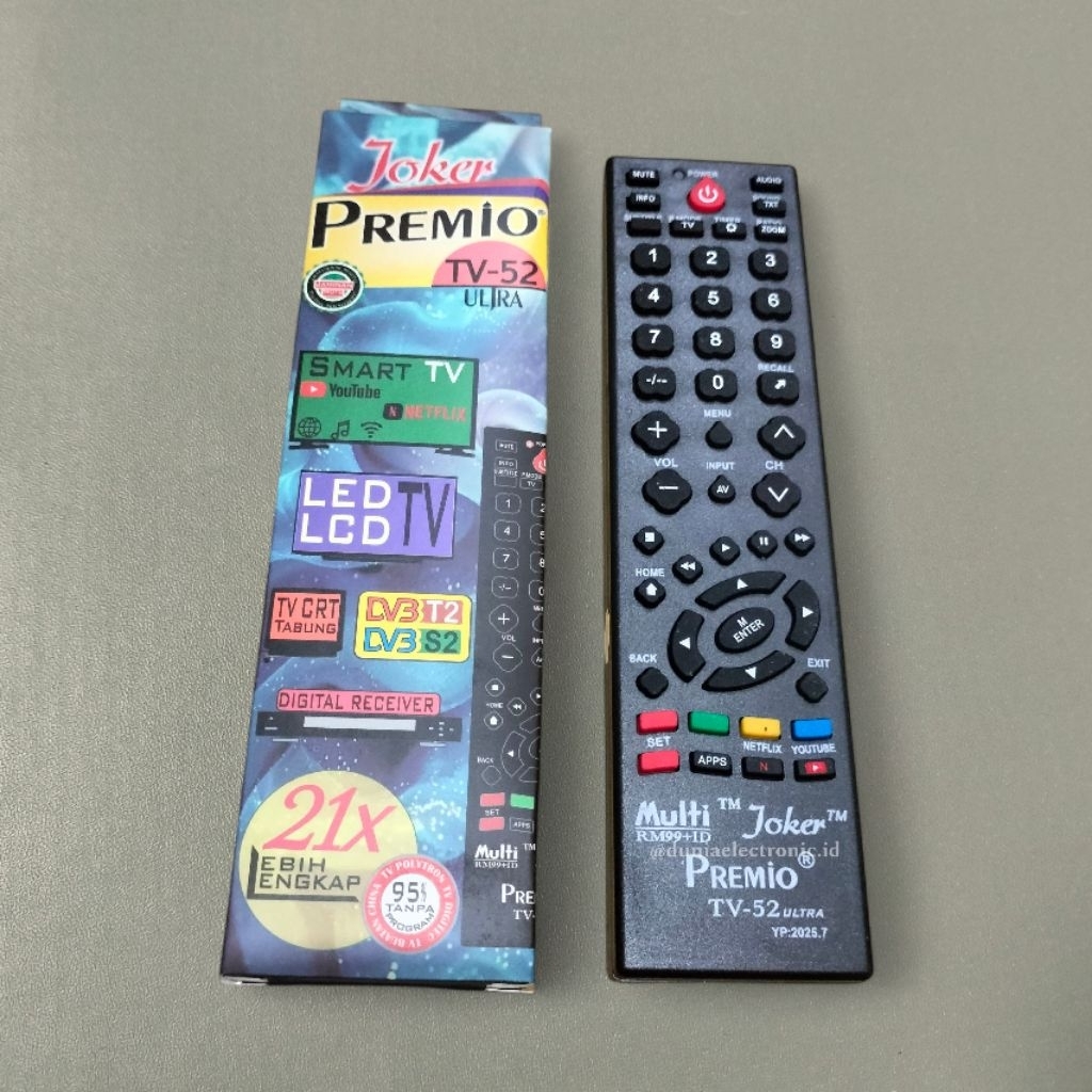 Remot TV Joker Premio 52 Universal Tanpa Program