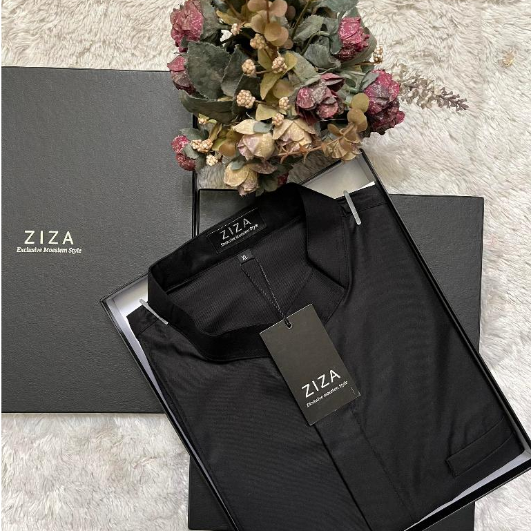 ZIZA Baju Koko Lengan Pendek Pria Hitam
