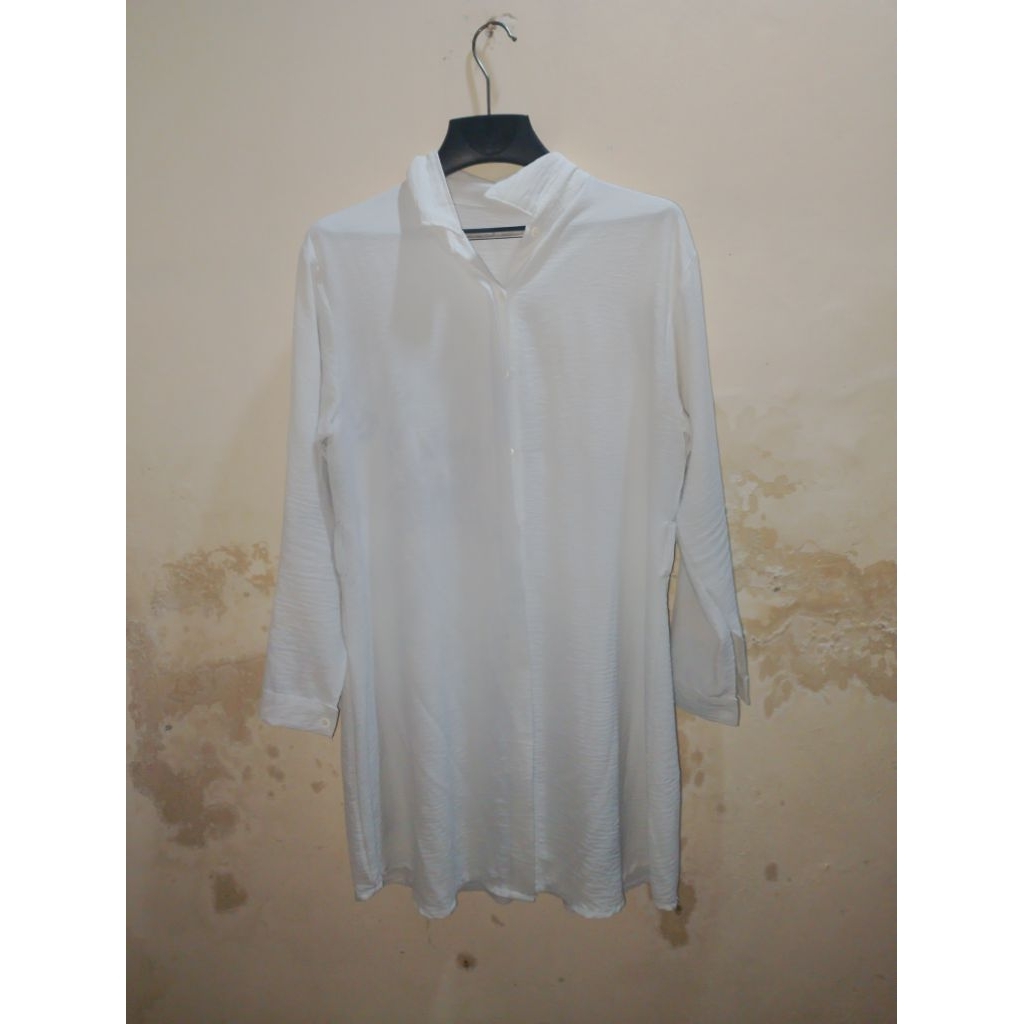 Tunik Panjang Putih | Plus Size | Jumbo | Preloved