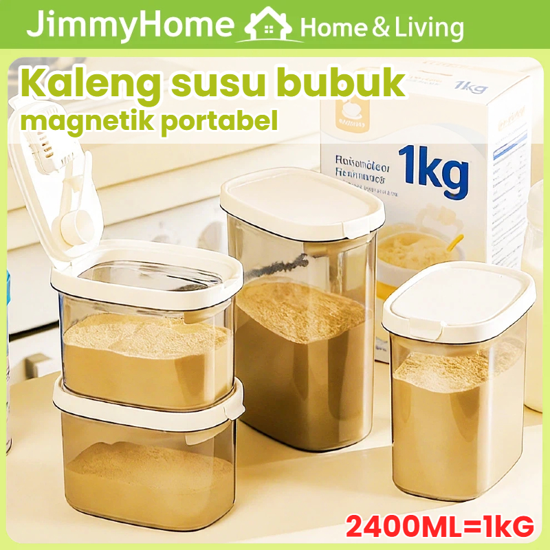 JimmyHome Tempat Susu Bubuk Bayi/Kaleng susu BPA Free 2400ml=1KG/Tempat susu Formula Bayi/Food Conta
