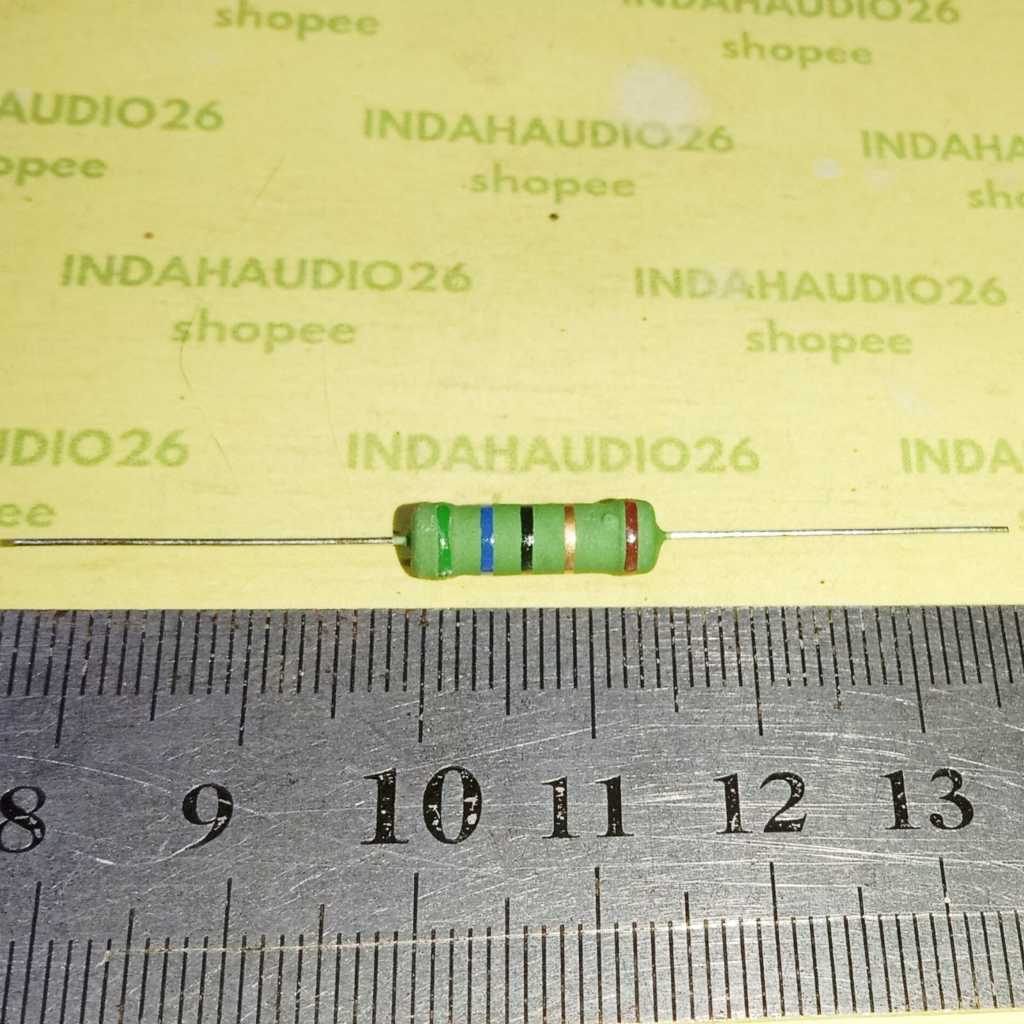 10PCS  HIJAU 56R  2W 1% METAL FILM  resistor 56r  2watt  56 ohm 2 w 2 watt 1 persen  56 r 2w IJO GRE