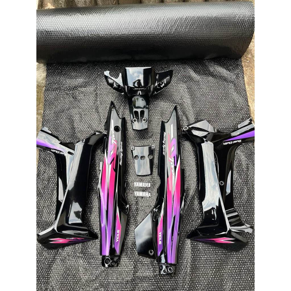 body set fiz r model SSTwo striping ungu hitam