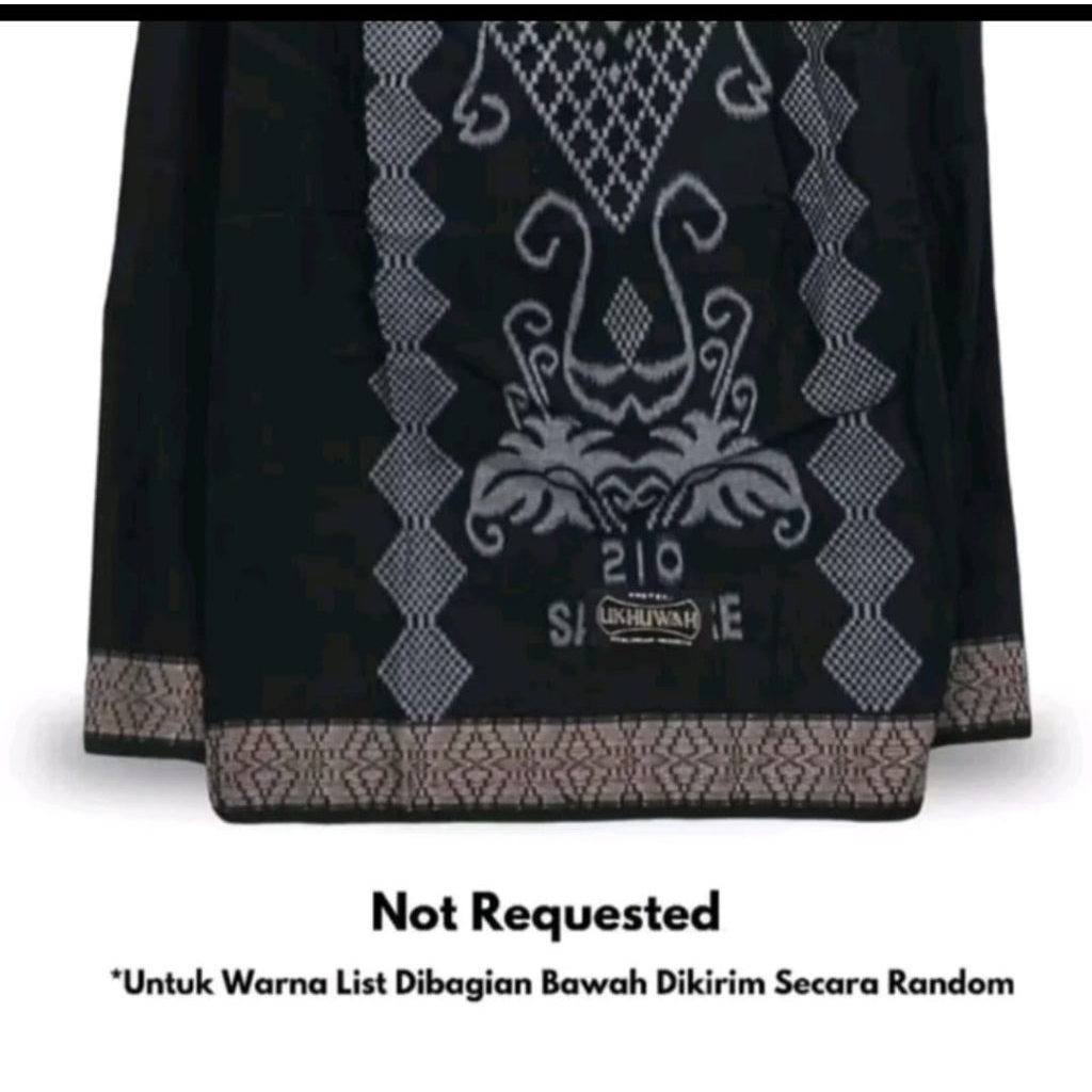 SARUNG CELANA SAPPHIRE,UKHUWAH BAHAN LEMBUT DEWASA HITAM