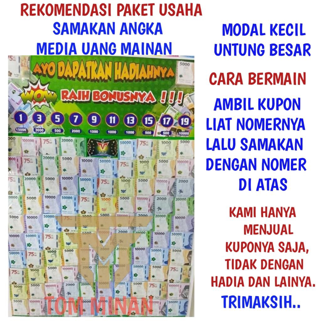 Mainan Samakan Angka Media Uang Mainan Raih Hadiahnya
