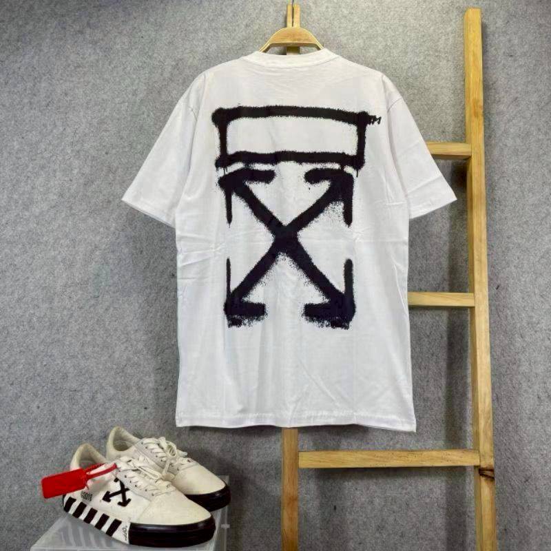 KAOS T-SHIRT OFF-WHITE VIRGIL ABLOH SPRAY ARROW PUTIH