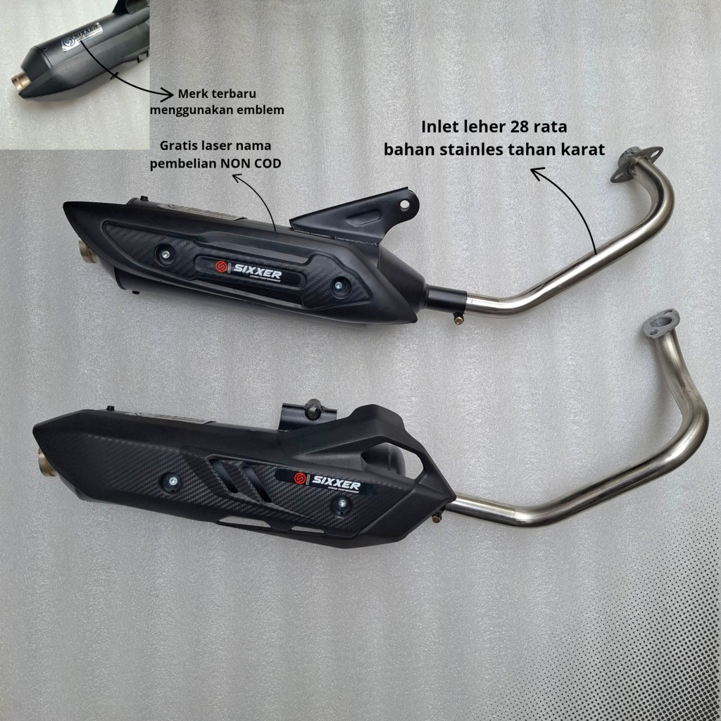 Knalpot Standar Racing Ngebas Adem Sarful Beat Scoopy Vario Mio Pcx Nmax Aerox Adv ORIGINAL SIXXER