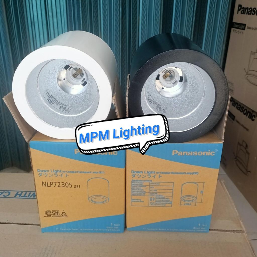 Panasonic Downlight Outbow 4"Inch E27 White Black/ Kap Downlight Panasonic 4"Inch E27 Putih Hitam