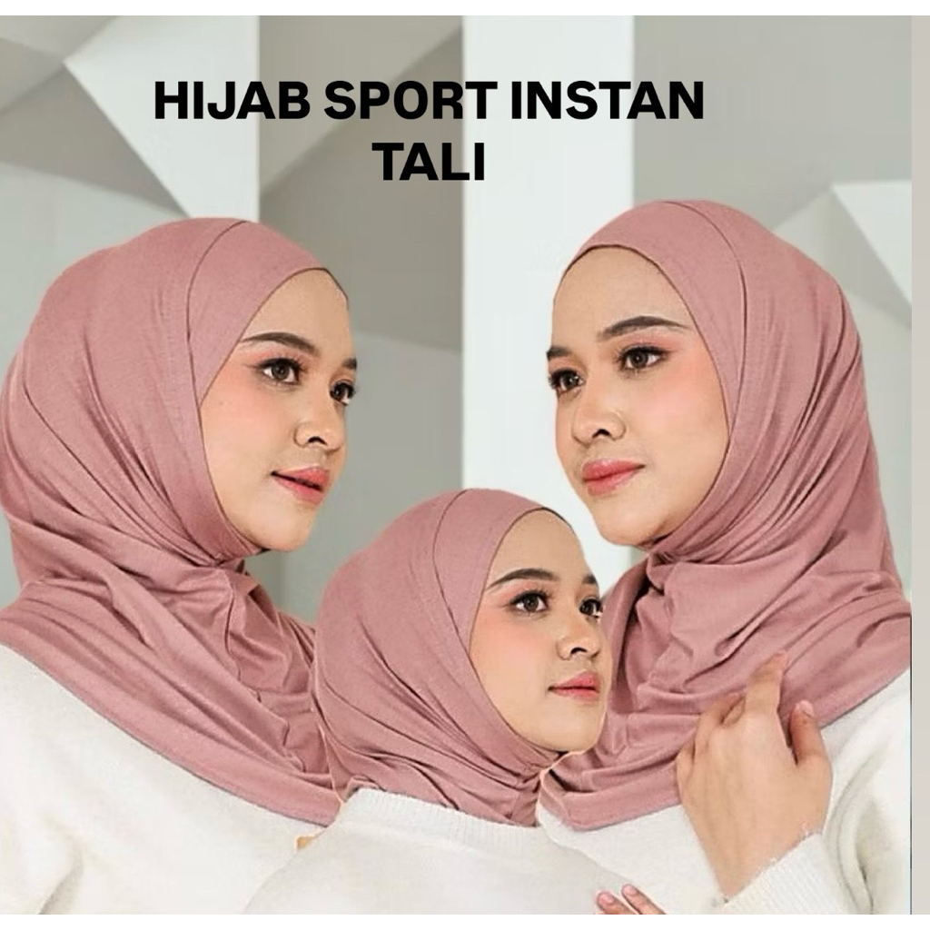 Hijab Sport Instal Tali / Hijab Sport Jersey Premium