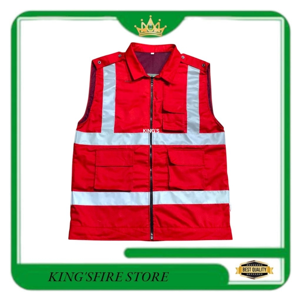 Safety vest HSE model kerah / rompi safety bahan drill terbaru / rompi proyek
