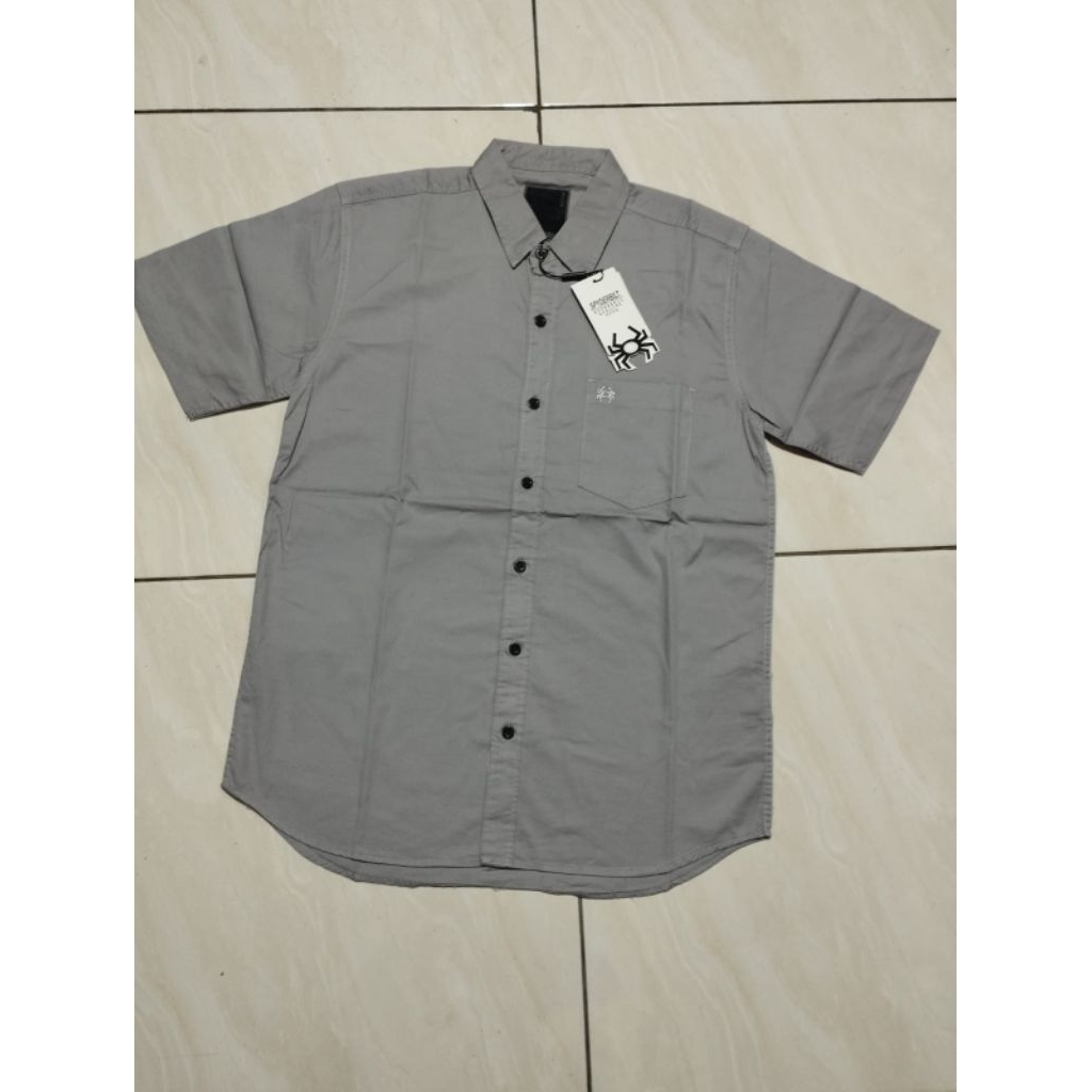 kemeja pendek pria surfing premium abu