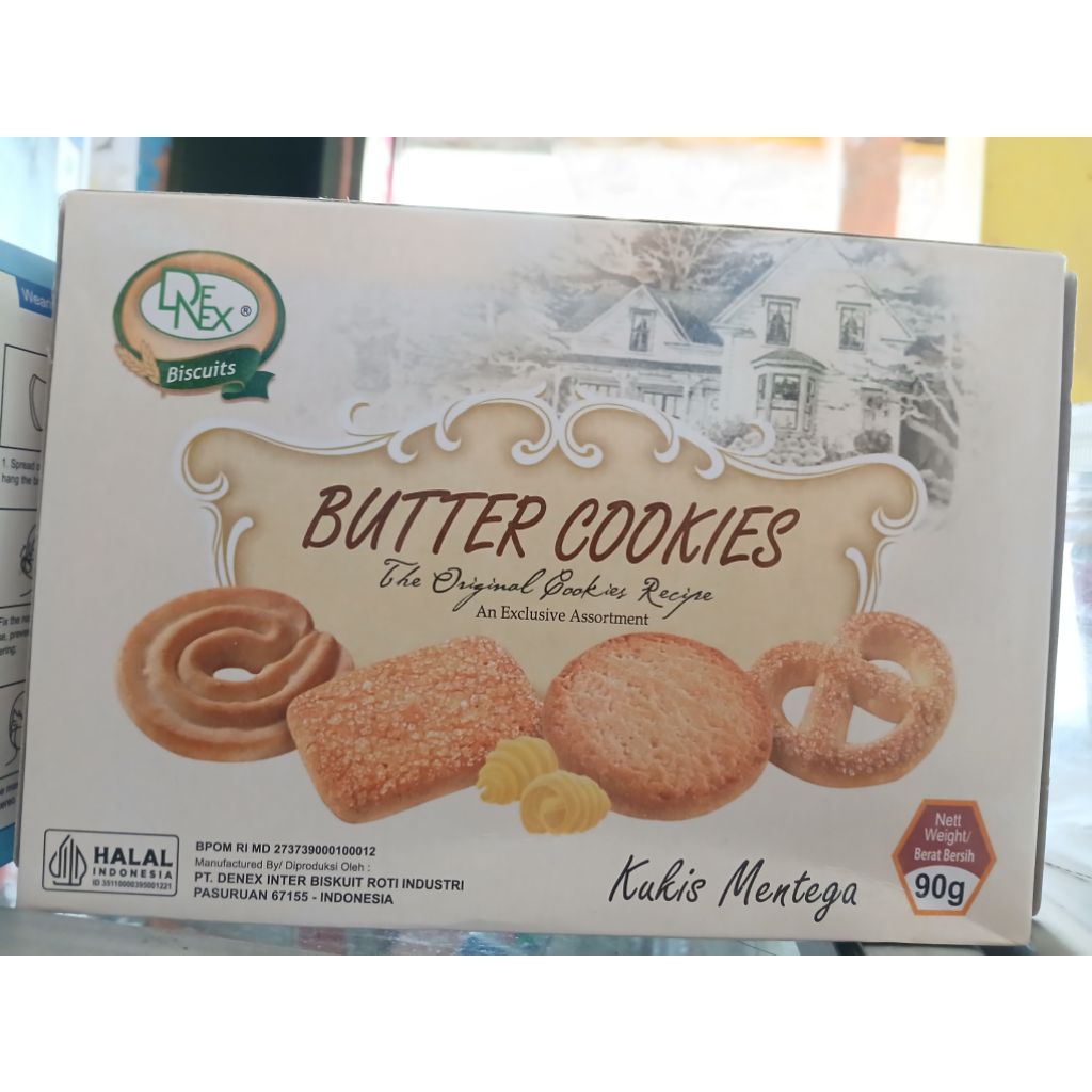Denex Butter Cookies 90 gram - Kemasan praktis, renyah, manis, cemilan istimewa