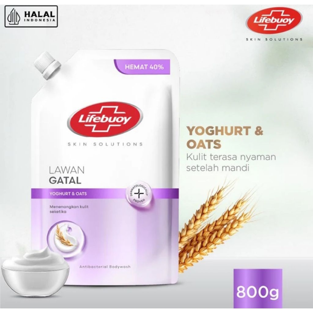 LIFEBUOY SABUN MANDI CAIR YOGURT & OATS REFIL 800 GR