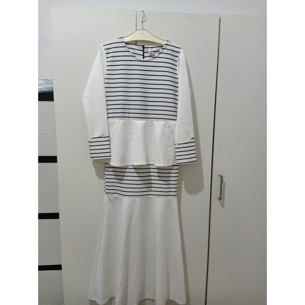 Preloved/PL gamis/dress putih broken white salur premium