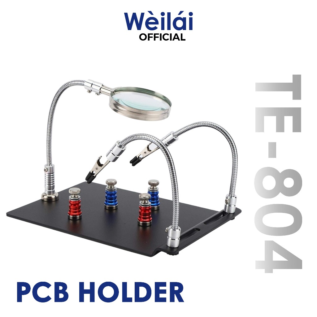 WEILAI TE-804 PCB HOLDER MAGNETIC - ALAT BANTU SOLDER SERBAGUNA DENGAN KACA PEMBESAR - MAGNETIC PCB 